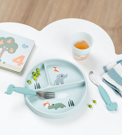 Done by Deer Stick Ente Stay Divided Plate - Spielplatz - Blau