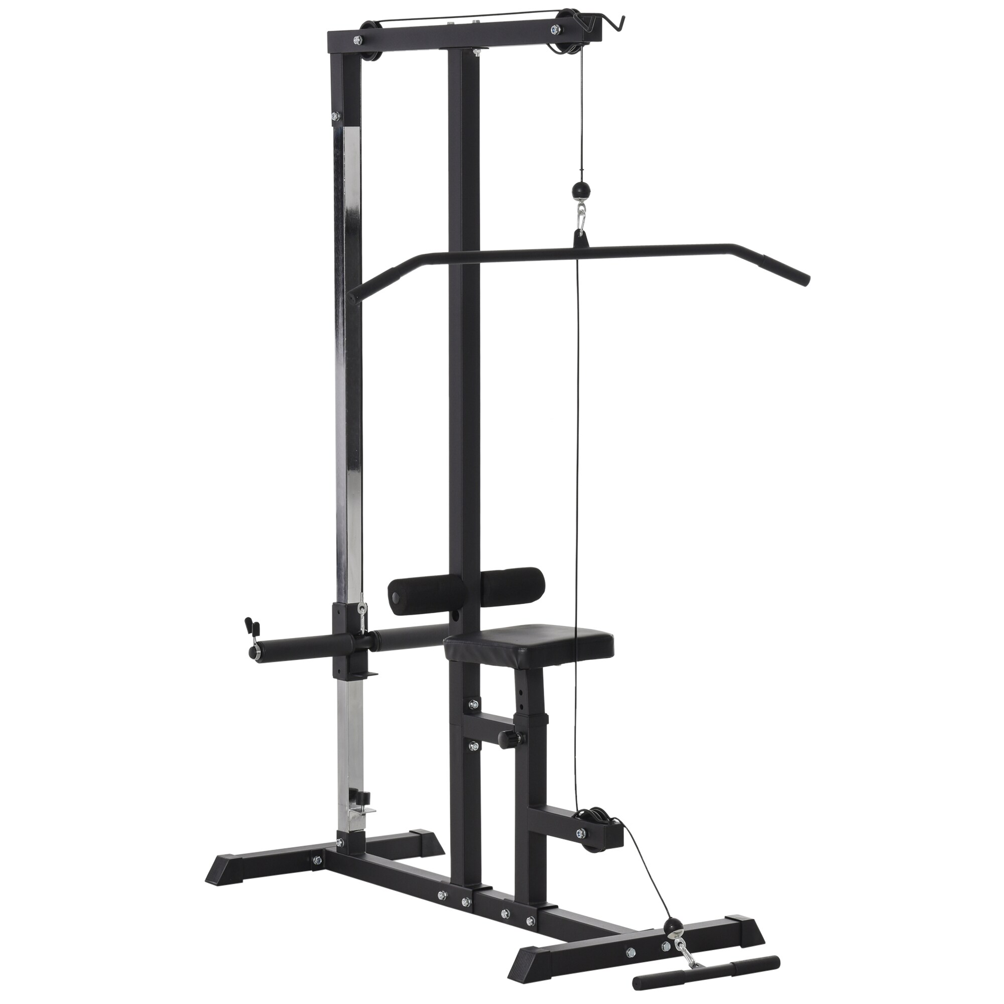 HOMCOM Kraftstation Ideales Training für verschiedene Muskelgruppen, 3 Höhenpositionen Schwarz 107 x 120 x 190 cm (BxTxH)