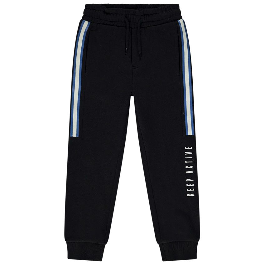 Jogging en molleton à bandes contrastées pour garçon - Noir