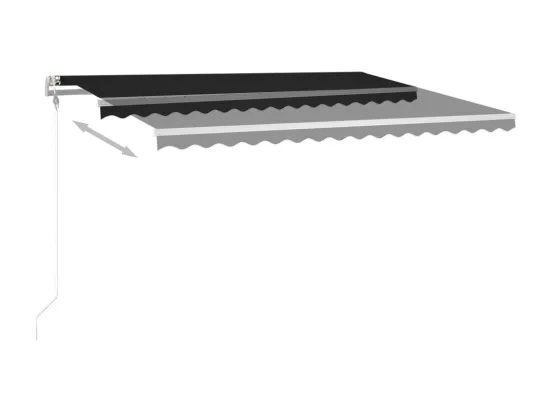Auvent manuel rétractable avec LED 4x3 m Anthracite