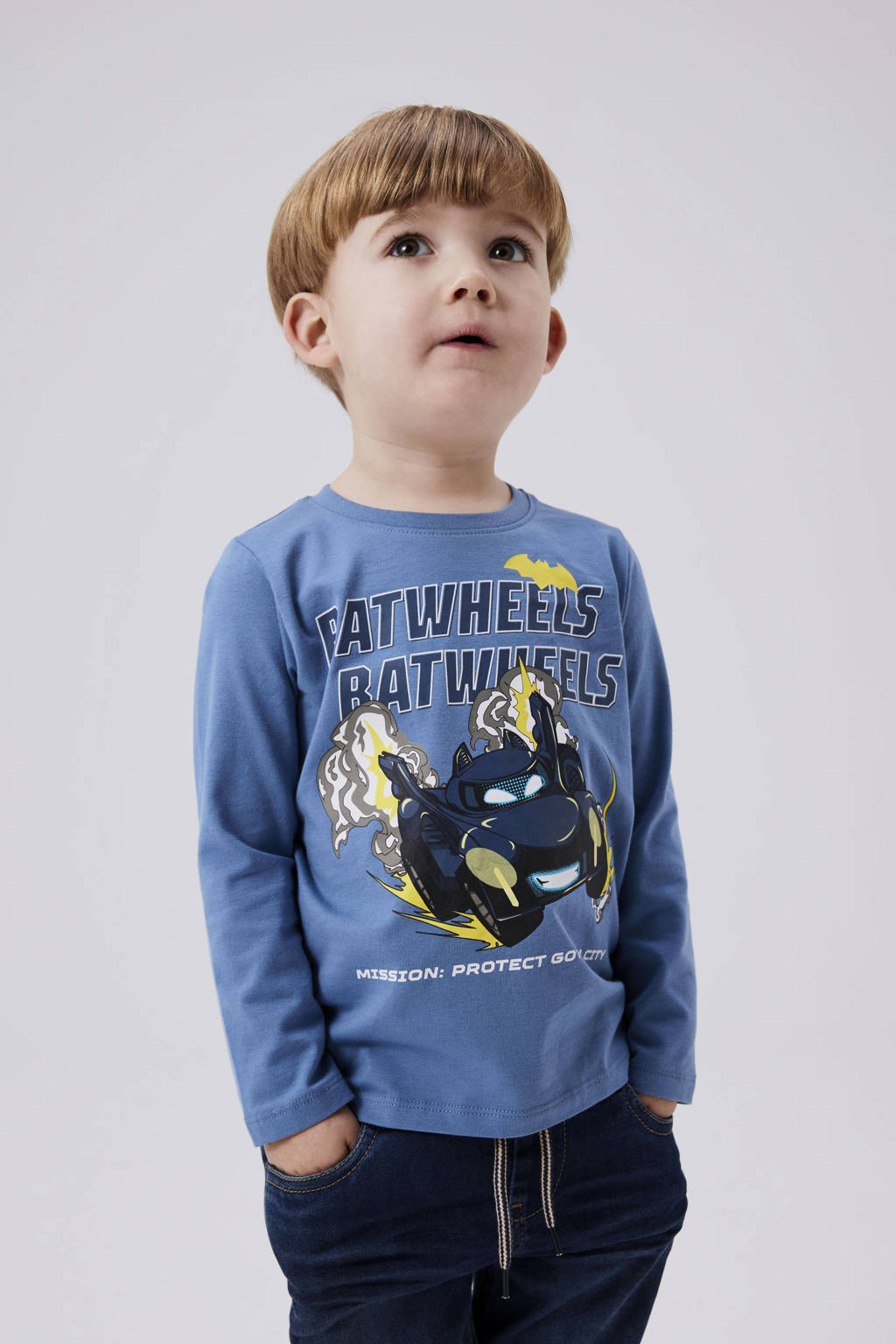 NAME IT longsleeve NMMJATZY met printopdruk blauw