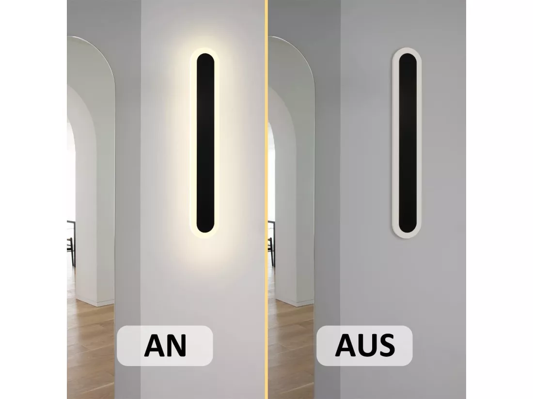 NETTLIFE applique murale LED extérieur 50 cm Villa noire longue lampe extérieure IP65 étanche moderne 10 W pour couloir salle de bain