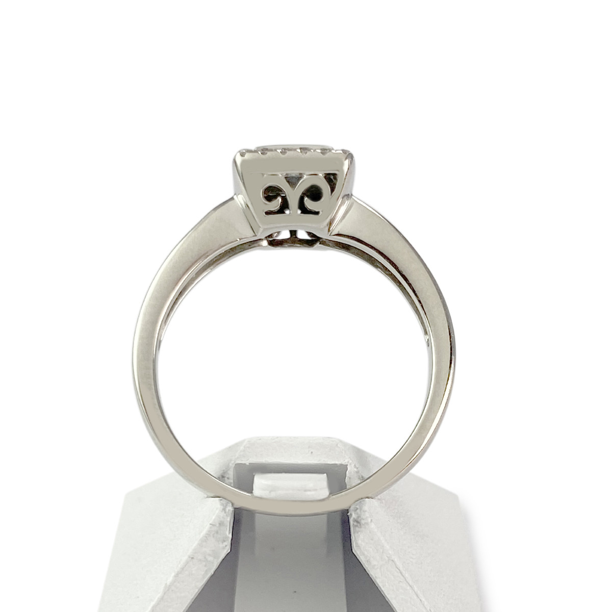 Bague d'occasion or 750 blanc diamants