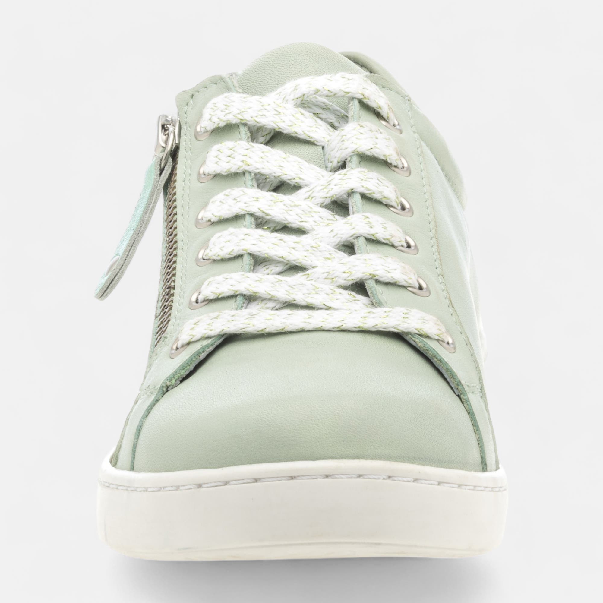 Baskets basses Femme en cuir vert clair