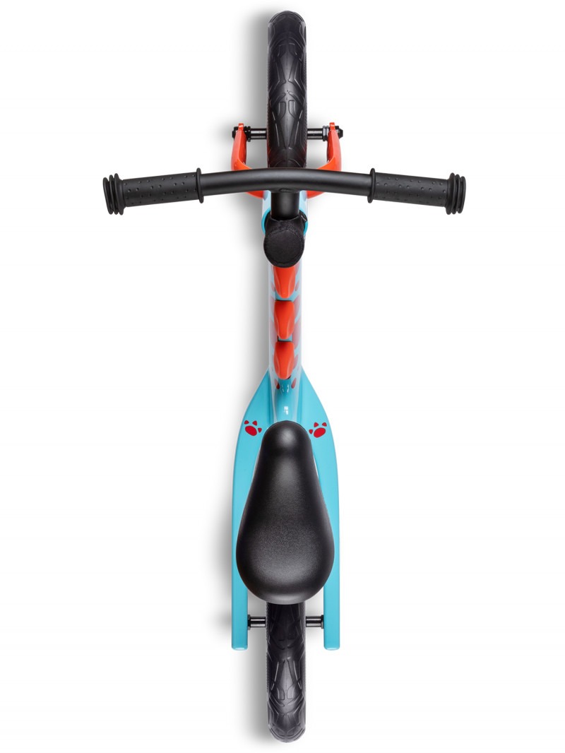 Draisienne balance dino 3d bleu nuit et orange - cadre magnesium et roues evadraisi