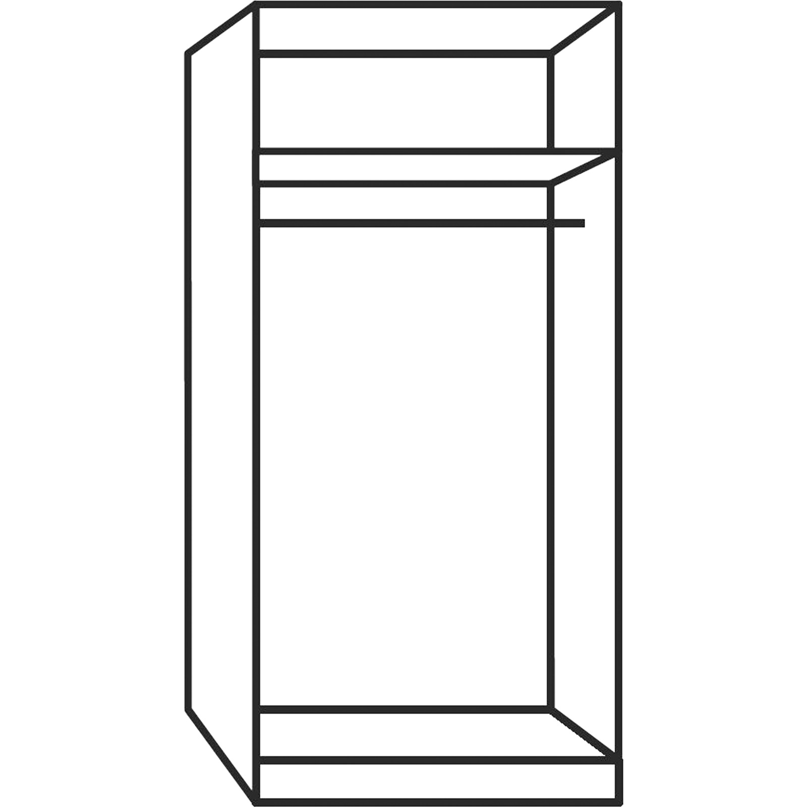 Drehtürenschrank Schweizer 111 Eiche Natur weiss, mit Spiegel 102 x 215 x 59 cm, 102 cm