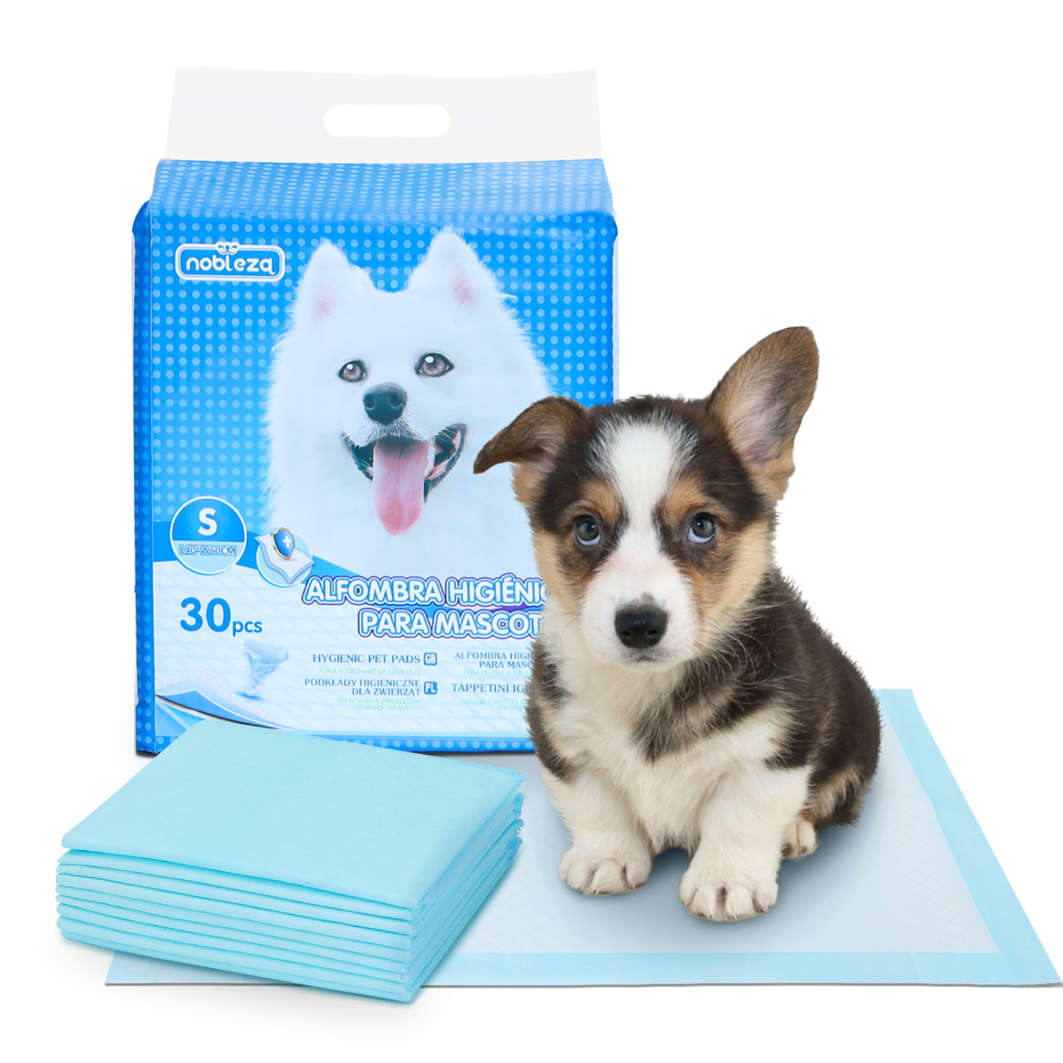Nobleza - 300 Tapetes Higiênicos para Treinamento de Cães, Tapete de Treinamento para Animais de Estimação, Ultra Absorvente 90 x 80 cm