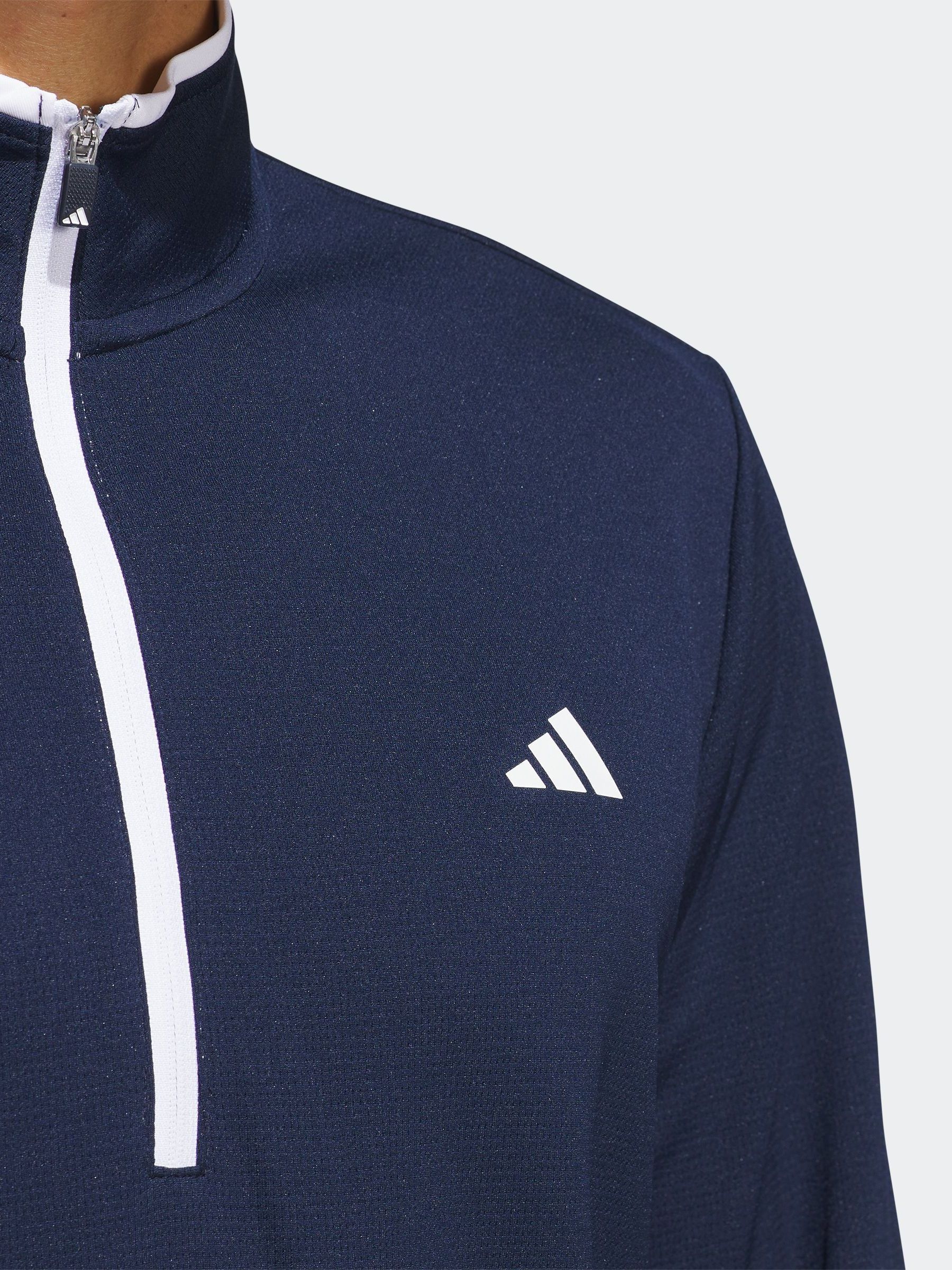 Marineblauw - adidas Golf, lichtgewicht top met kwartrits