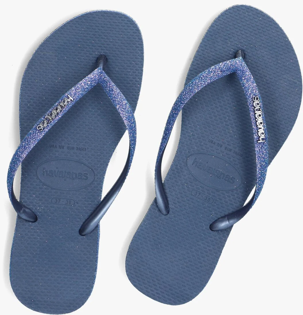 HAVAIANAS blauwe havaianas teenslippers slim sparkle ii crocus