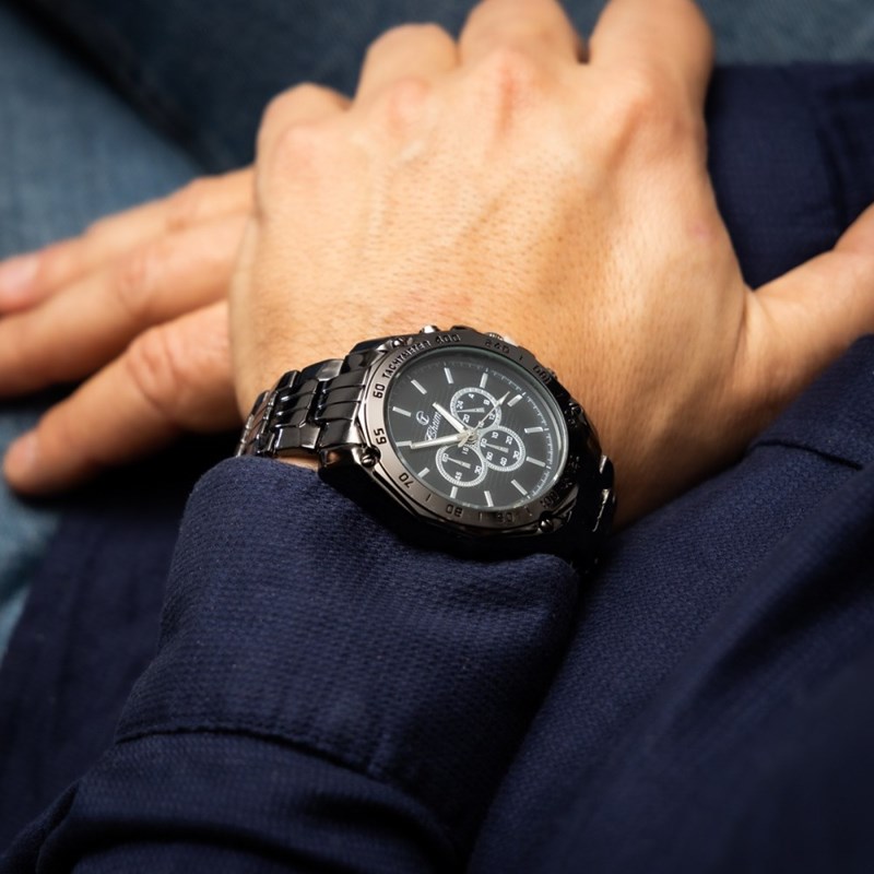 Montre Homme CHTIME bracelet Acier Noir
