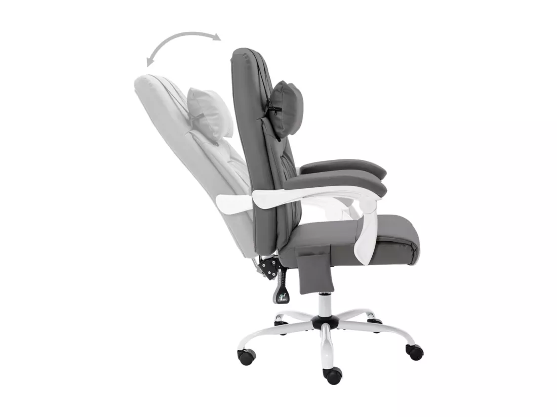 Prolenta Premium - Chaise de bureau de massage Gris Similicuir