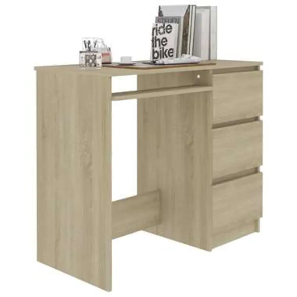 vidaXL - Bureau - Bruin - Bewerkt hout