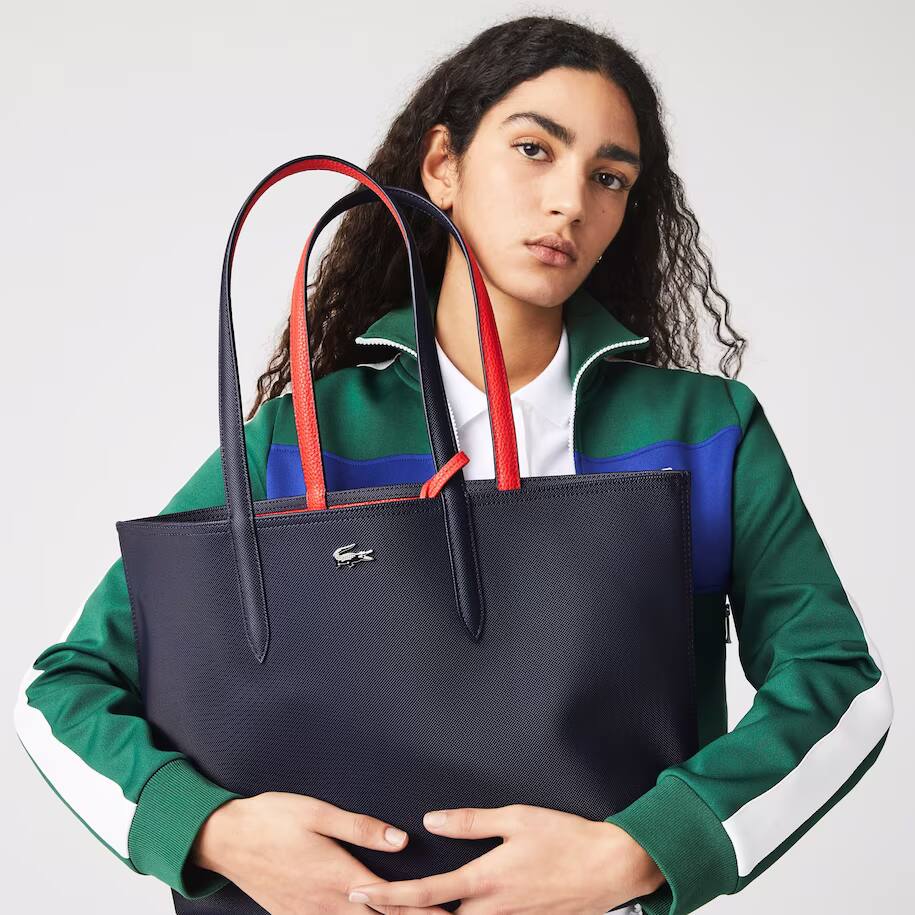 Zweifarbige Damen-Tote-Bag ANNA zum Wenden Taschen - Blau - Lacoste - Damen