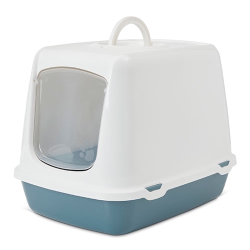 Caixa de areia para gatos Oscar WC OSCAR AZUL E BRANCA