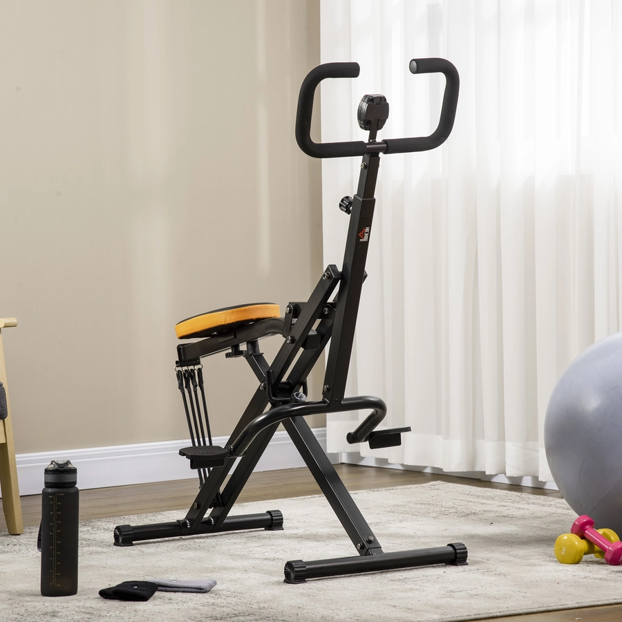 HOMCOM Heimtrainer mit LDC-Display schwarz, orange