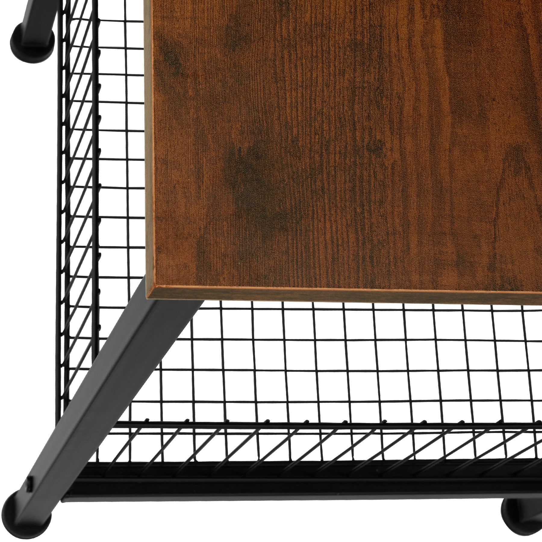 tectake® Beistelltisch, Industrial Style, mit Gitterkorb, 40 x 40 x 55,5 cm