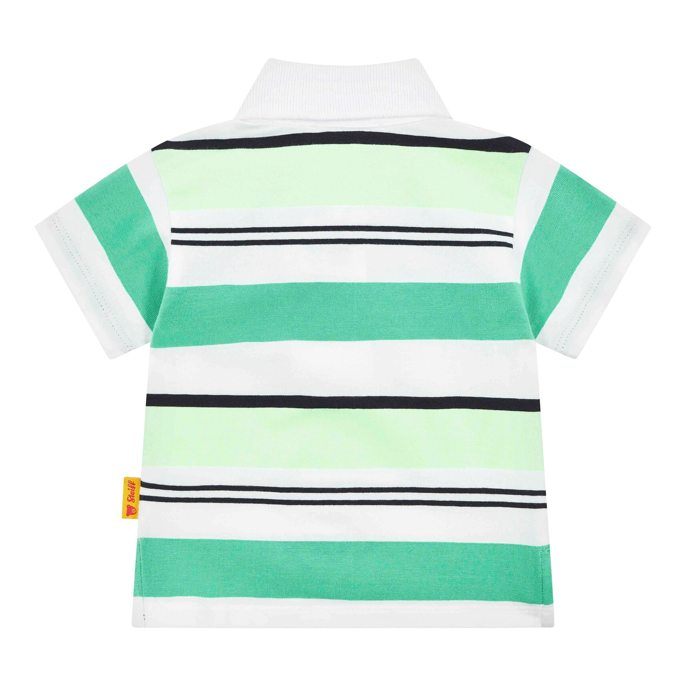 Steiff Polo-T-Shirt Ringel grün/marine/weiß