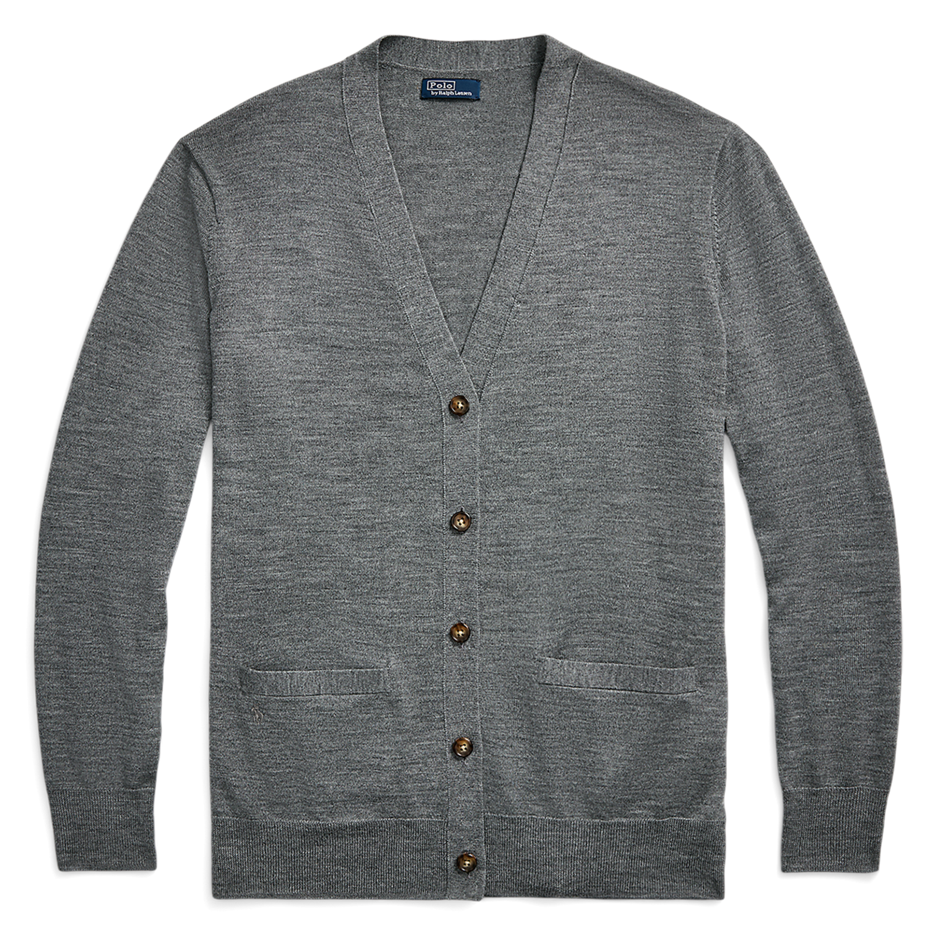 Gilet droit boutonné en laine | Gris