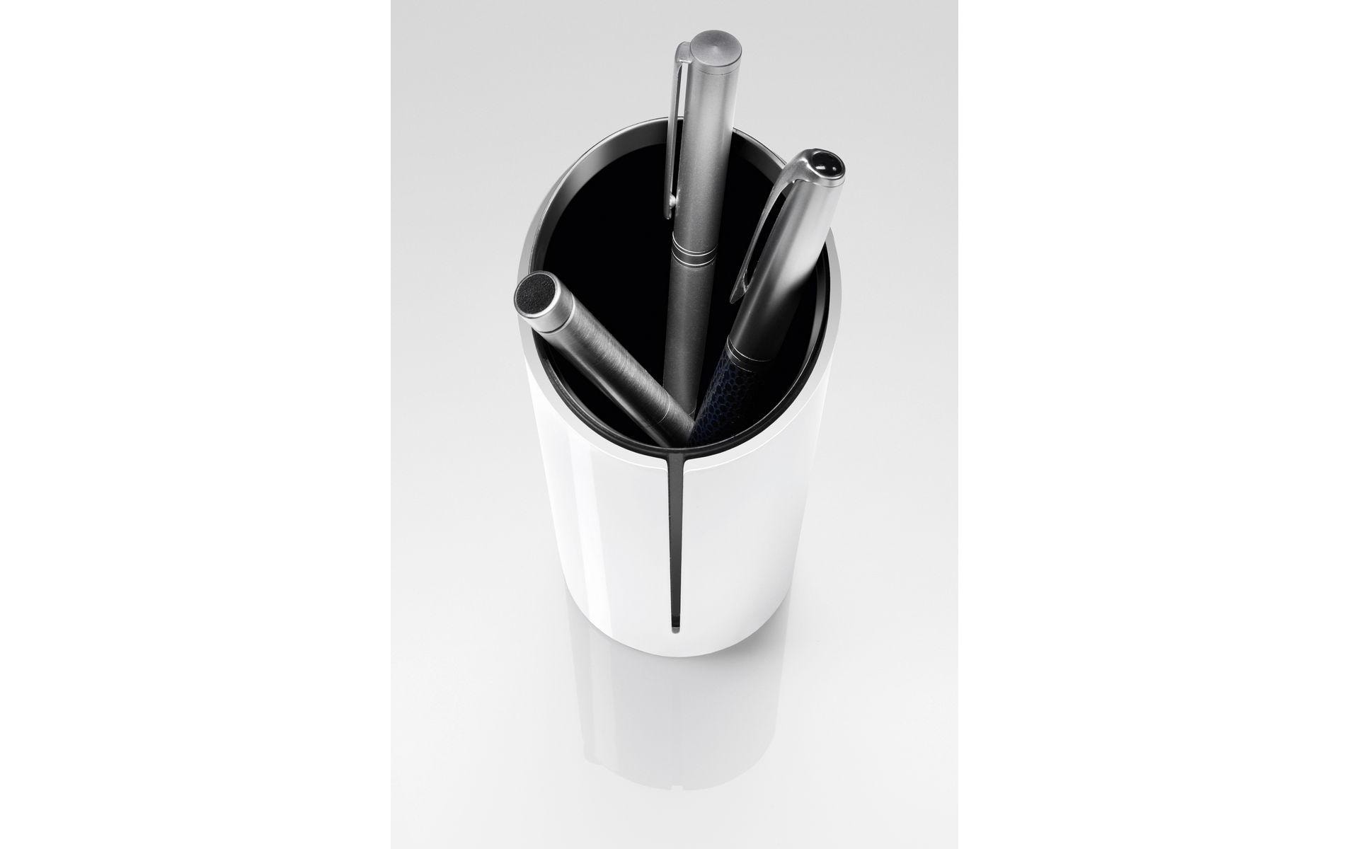 Stiftehalter Eyestyle WeissStifteköcher mit Schaumstoffeinlage, Weiss/Schwarz