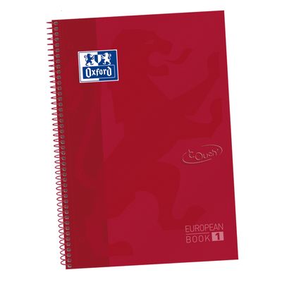 Oxford Touch' - Cahier à spirale 24 x 32 cm - 160 pages - petits carreaux (5x5 mm) - rouge