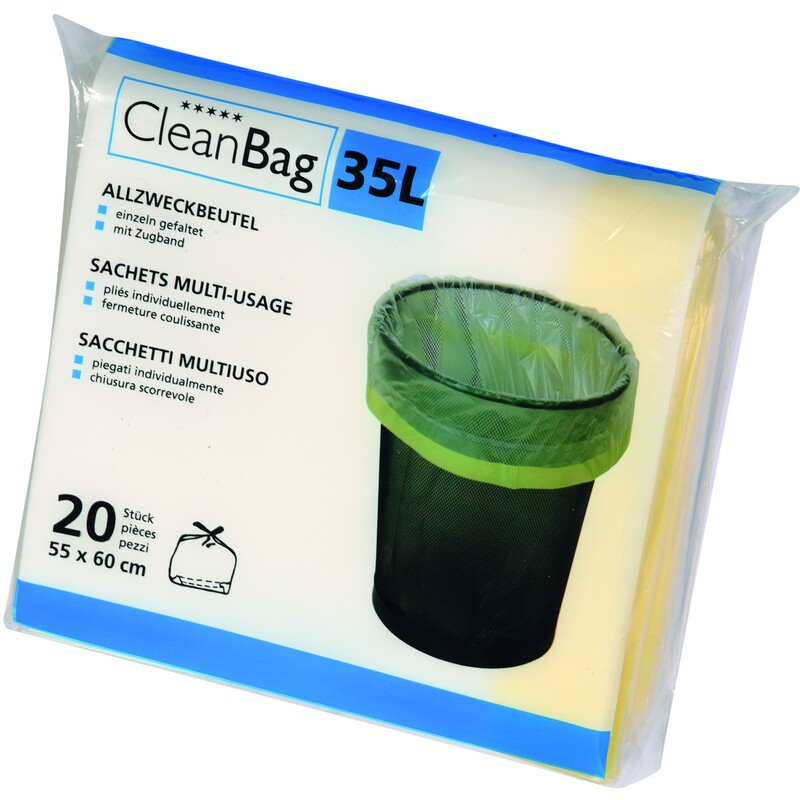 CleanBag Mehrzweckbeutel, 35 l, 550 x 600 mm, 20 Stück