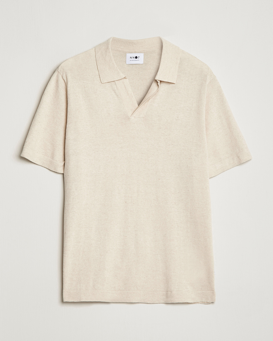 NN07 Ryan Cotton/Linen Polo Oat