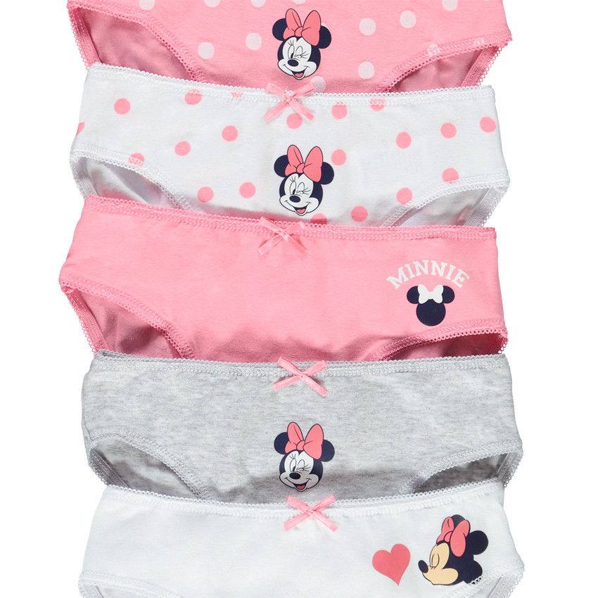 Lot de 5 culottes en jersey Minnie Disney pour fille - Blanc