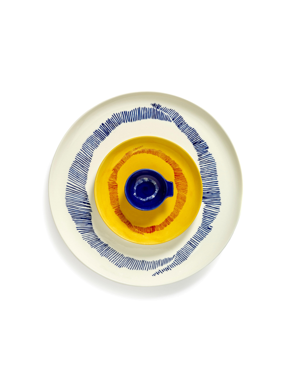 Serax Feast by Ottolenghi tapassschaal 7,5x9 white stripes red