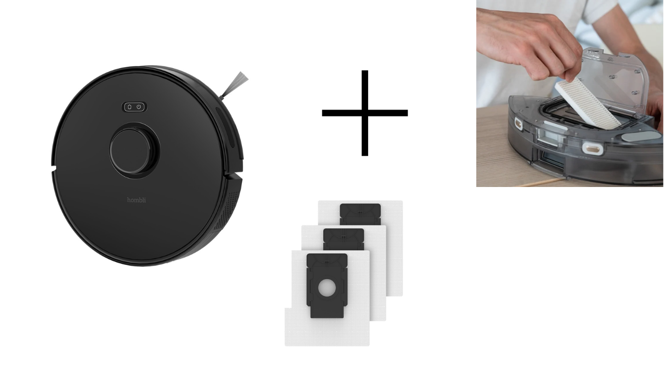Hombli - Smart Robot Vacuum - Bundle med tilbehørssæt og støvposesæt
