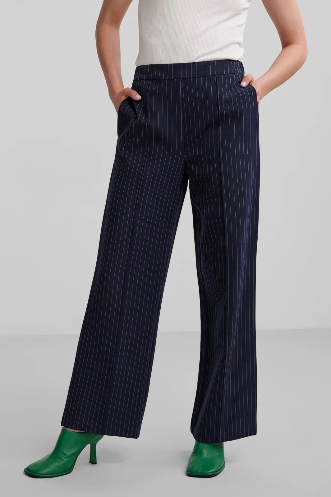 Pieces Pcbossy Hw Wide Striped Pants Noos