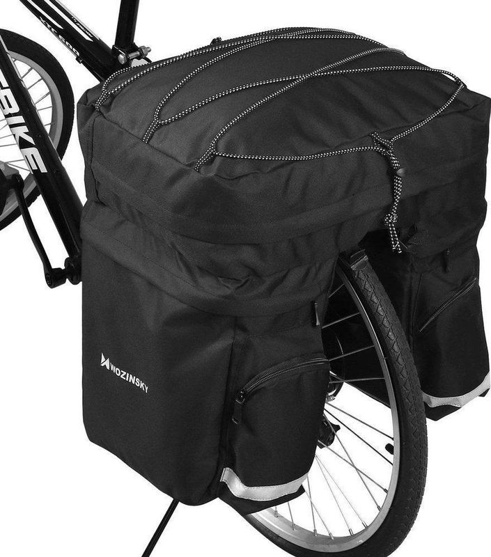 Wozinsky - Fietstas Dubbel - Waterdicht - Zwart - 60L