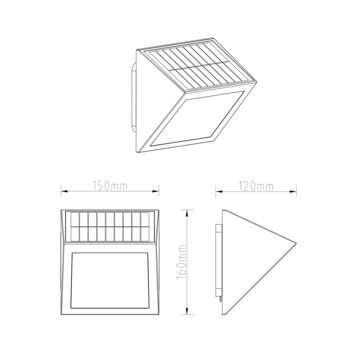 Solar buitenlamp Abel zwart