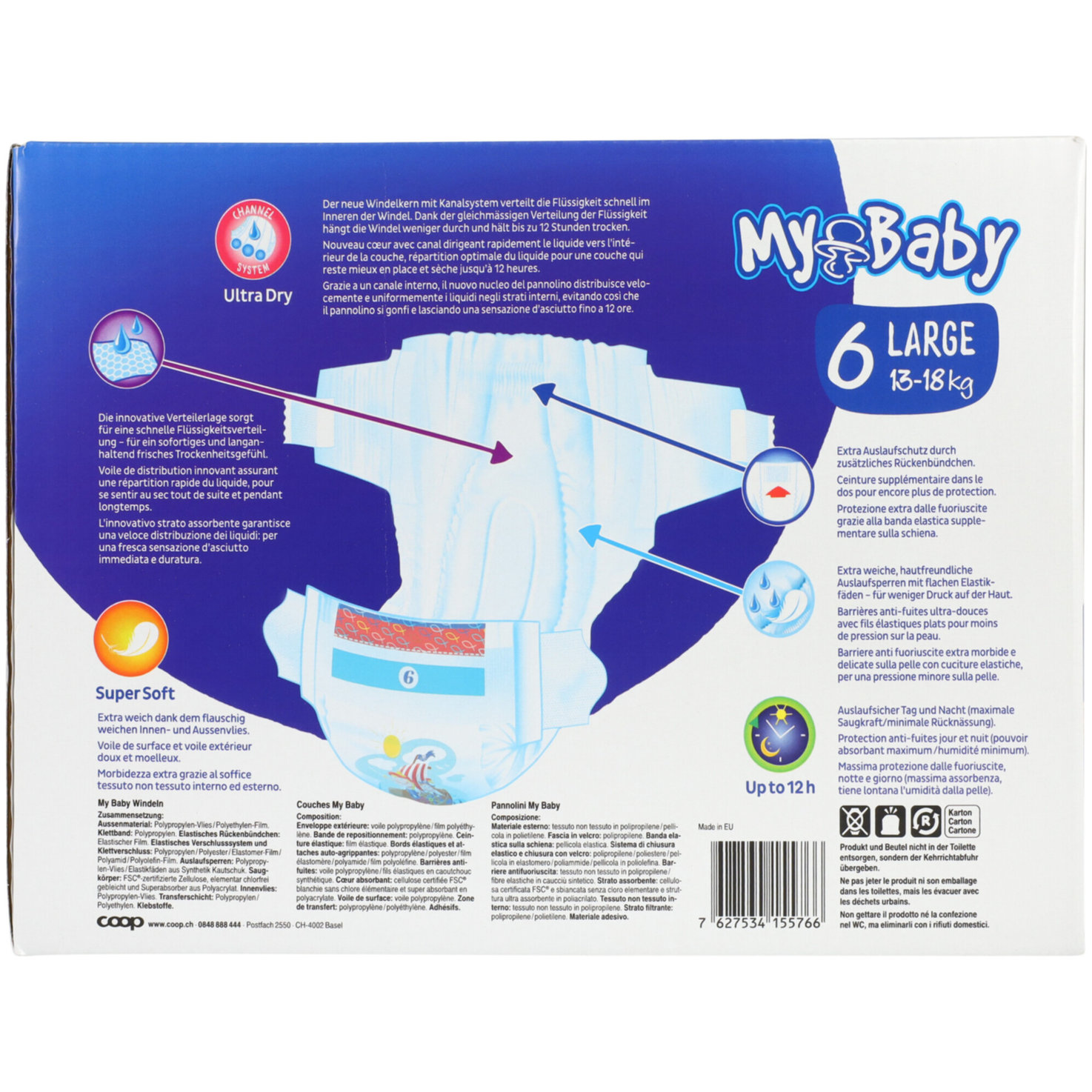 My Baby Windeln Grösse 6 Extra Large Profit Pack, 13-18kg, 96 Stück