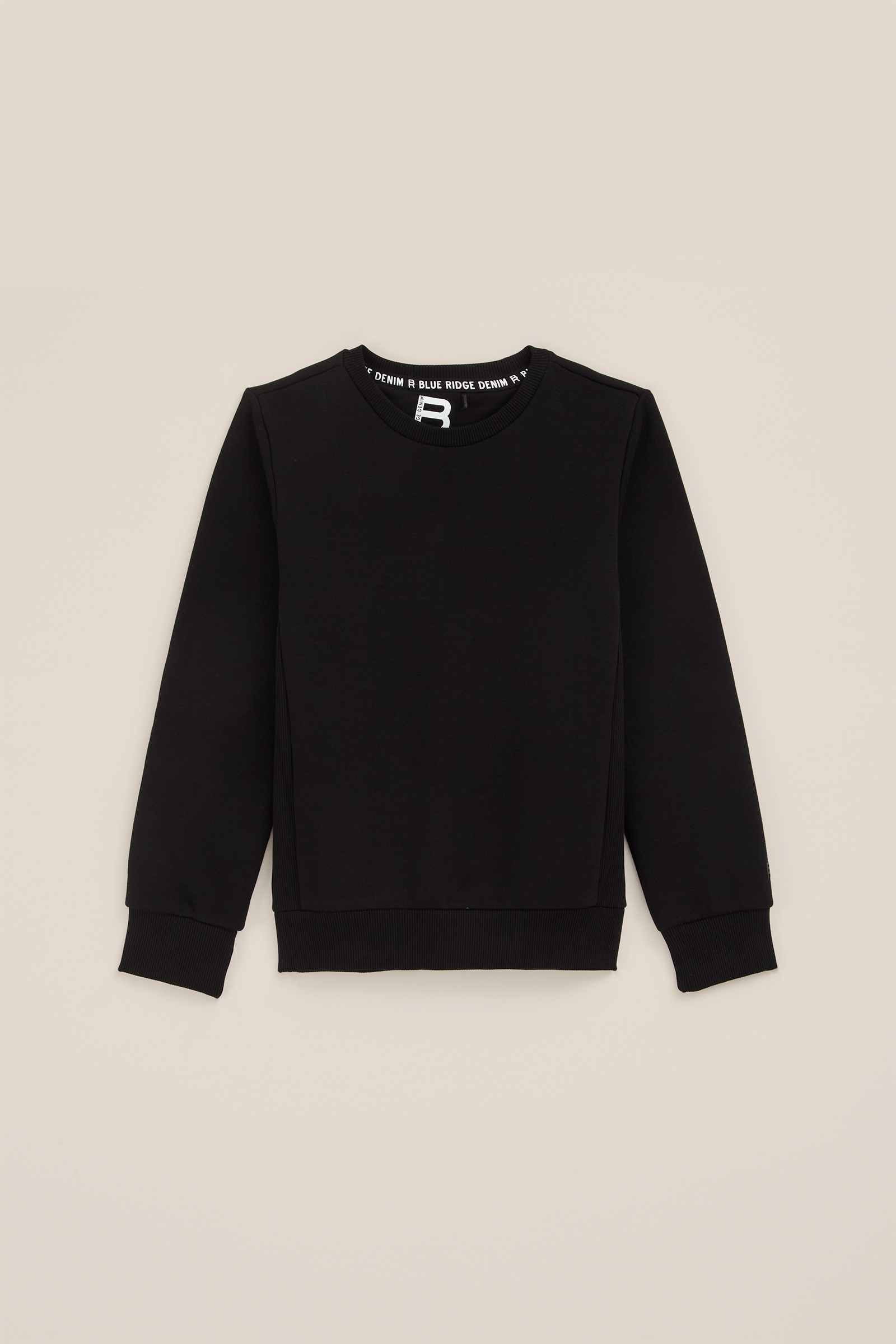 Unisex sweater met geribde details Blue Ridge Zwart