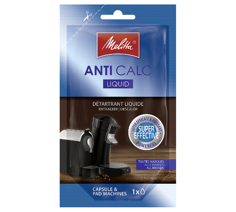Détartrant MELITTA Anti calc uni d'ose liquide pour machines à capsules et dosettes 100ml