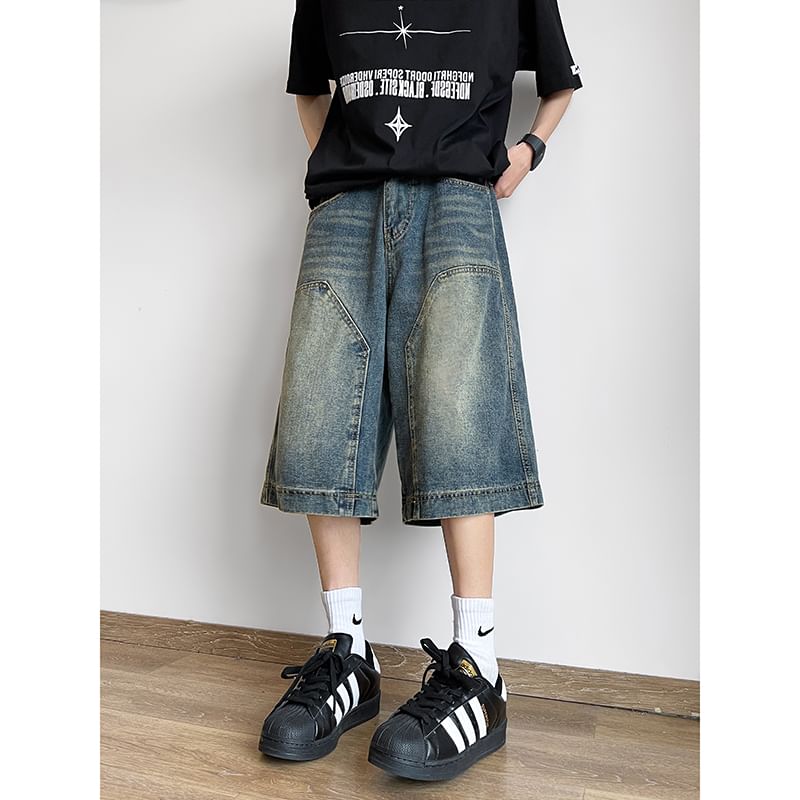 Plummie - Mid Rise Washed Denim Shorts