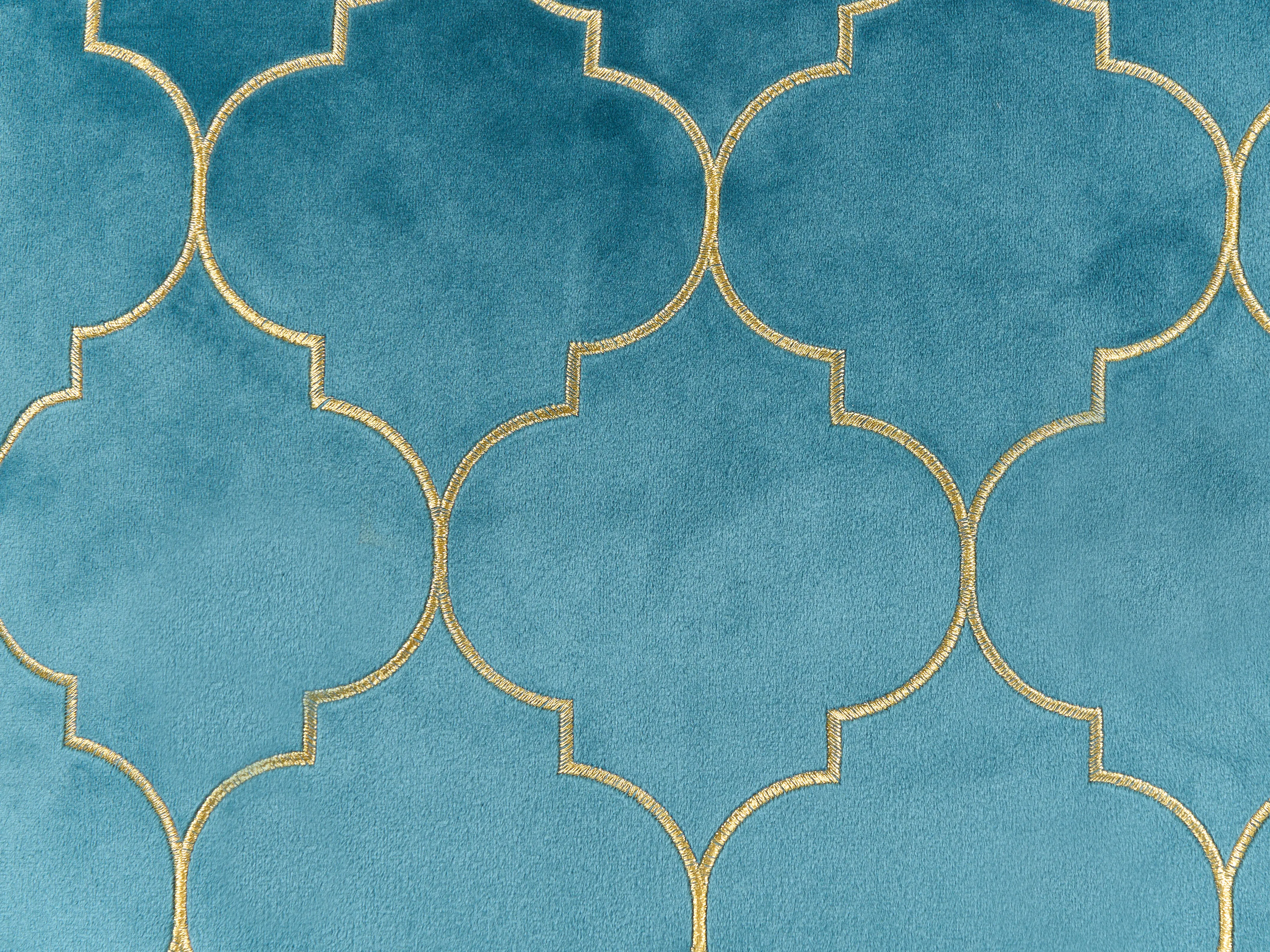 Set van 2 sierkussens ALYSSUM Fluweel 45 x 45 cm Blauw trellis-patroon