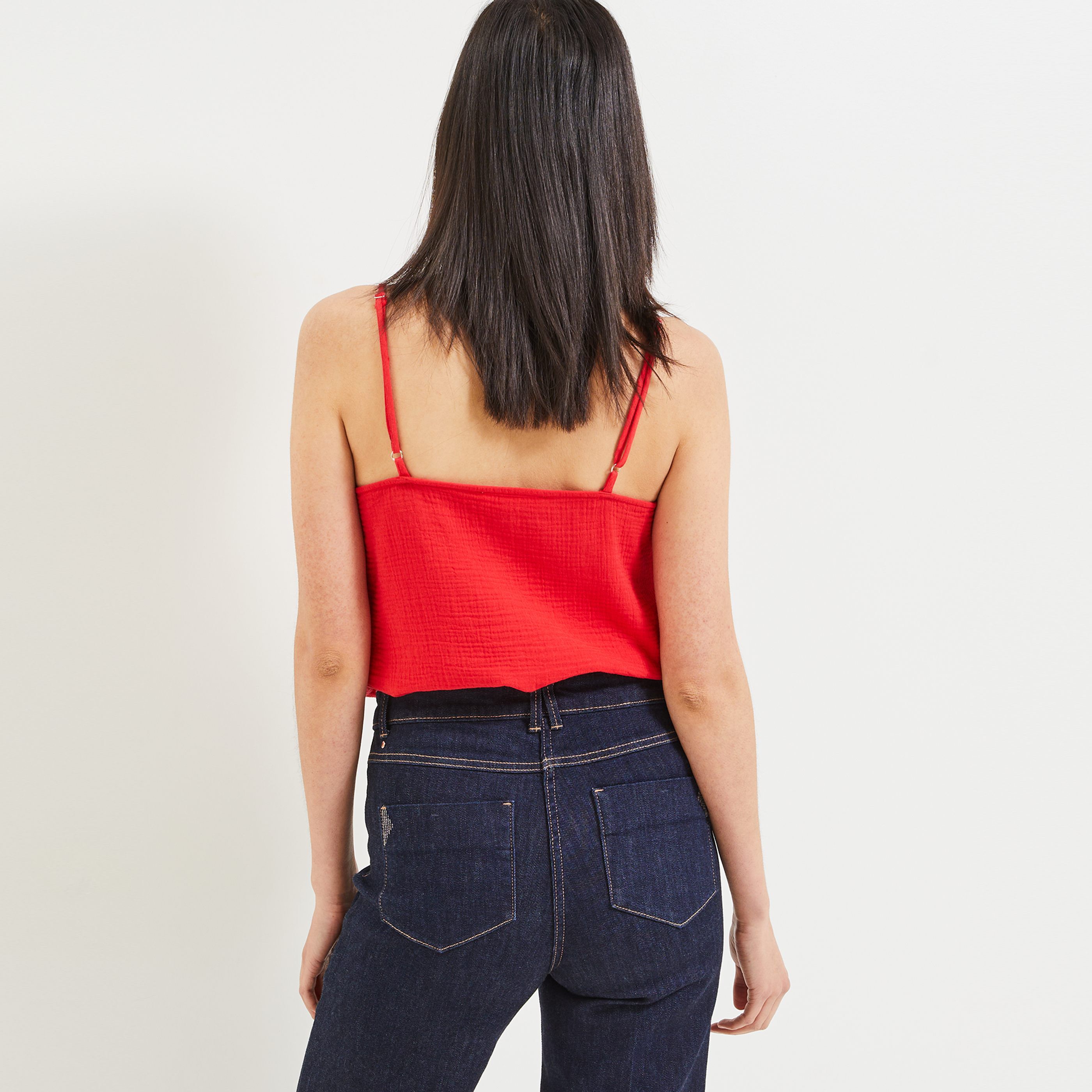 Débardeur brodé femme - ROUGE
