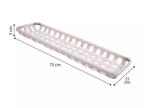 Plateau en bambou blanc 75x21x5h