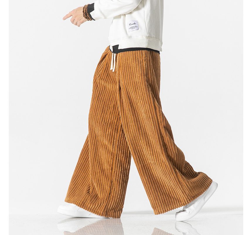 Oryake - Corduroy broek met trekkoord en wijde pijpen