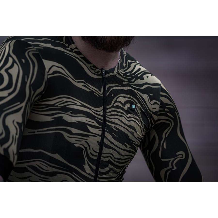 Biehler Supreme Fietsshirt Korte Mouwen Olijfgroen Heren