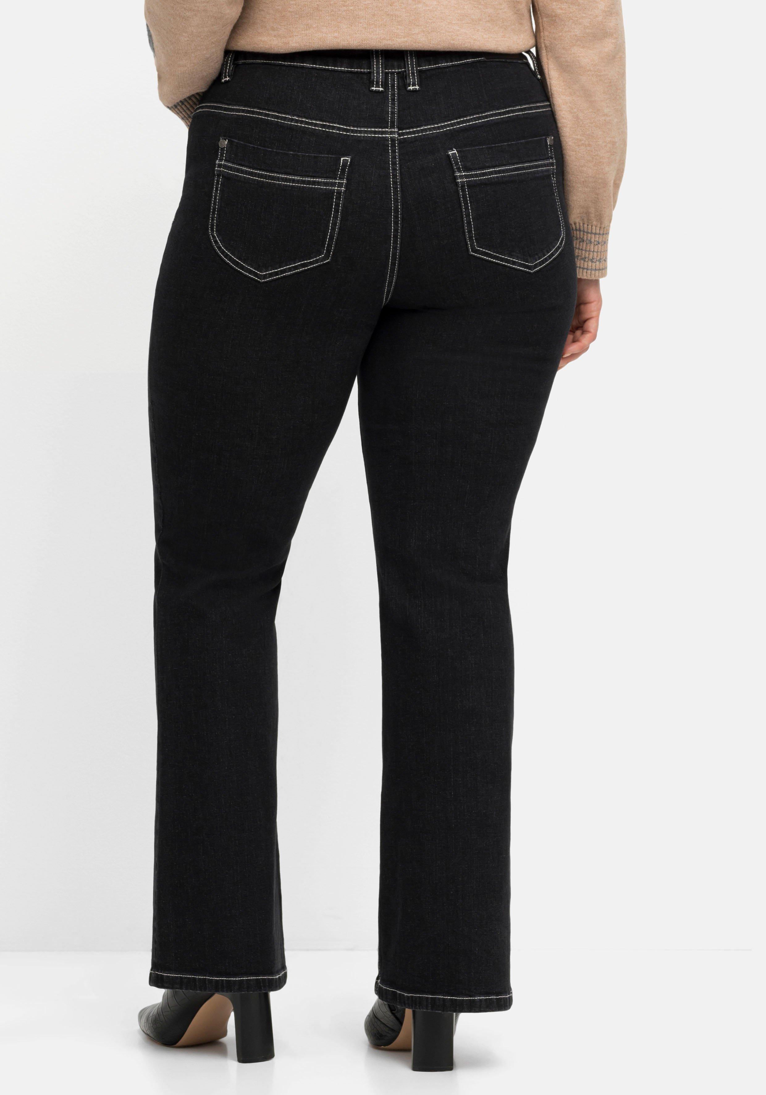 Bootcut-Jeans in High-Heel-Länge, mit Kontrastnähten