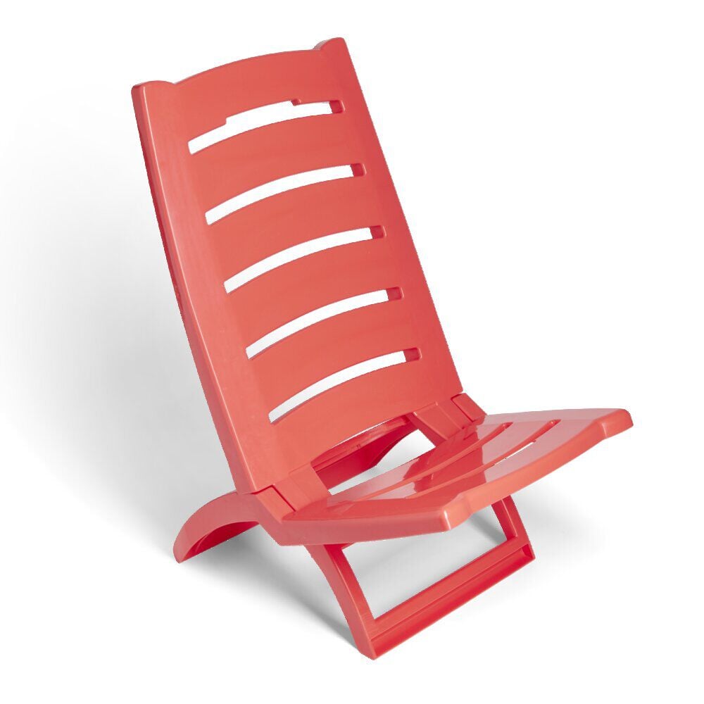 Chaise de plage pliable plastique corail