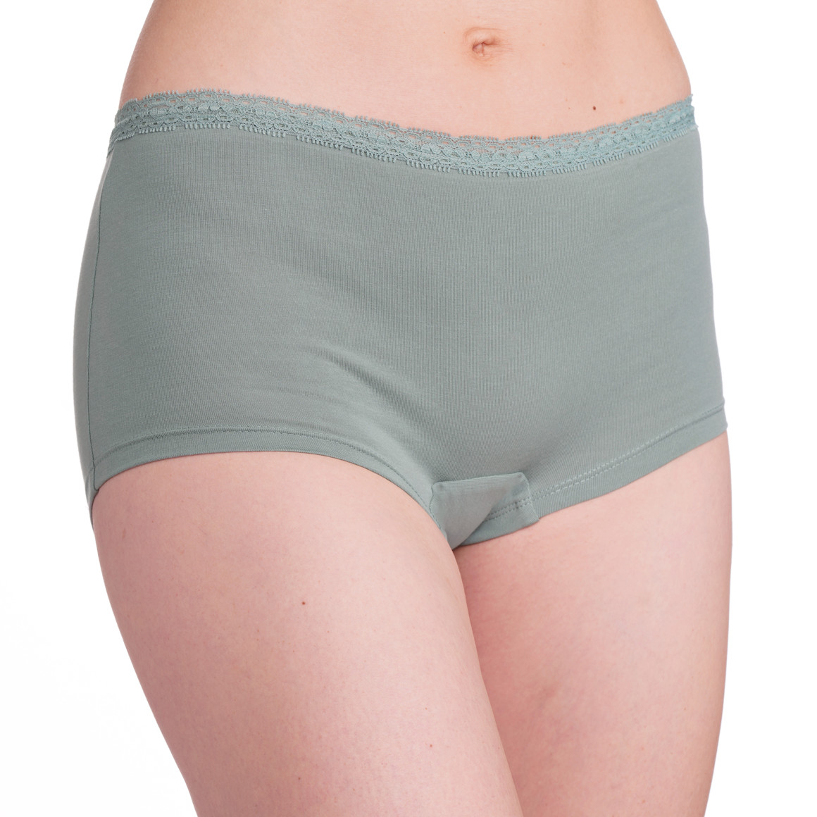 Gina Benotti 3 Damen Shorts mit Spitze salbei / hellgrün