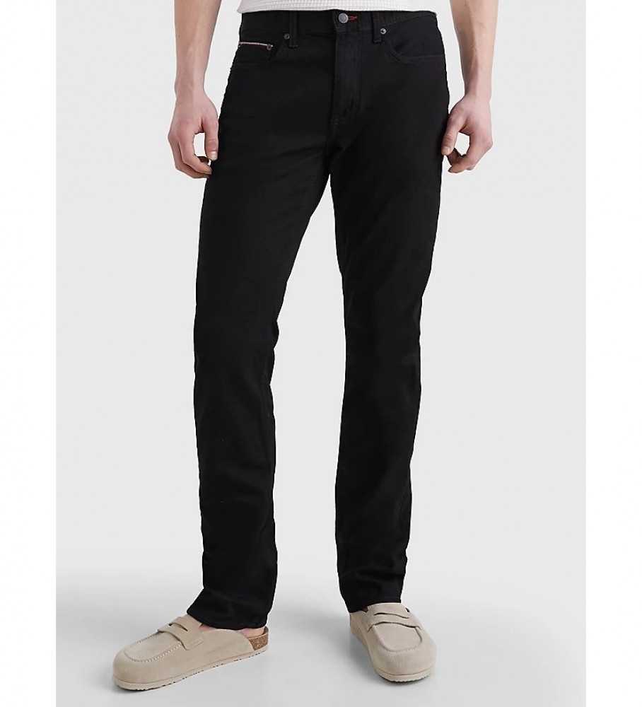 Calça jeans Tommy Hilfiger reta Denton Str Chelsea Negra