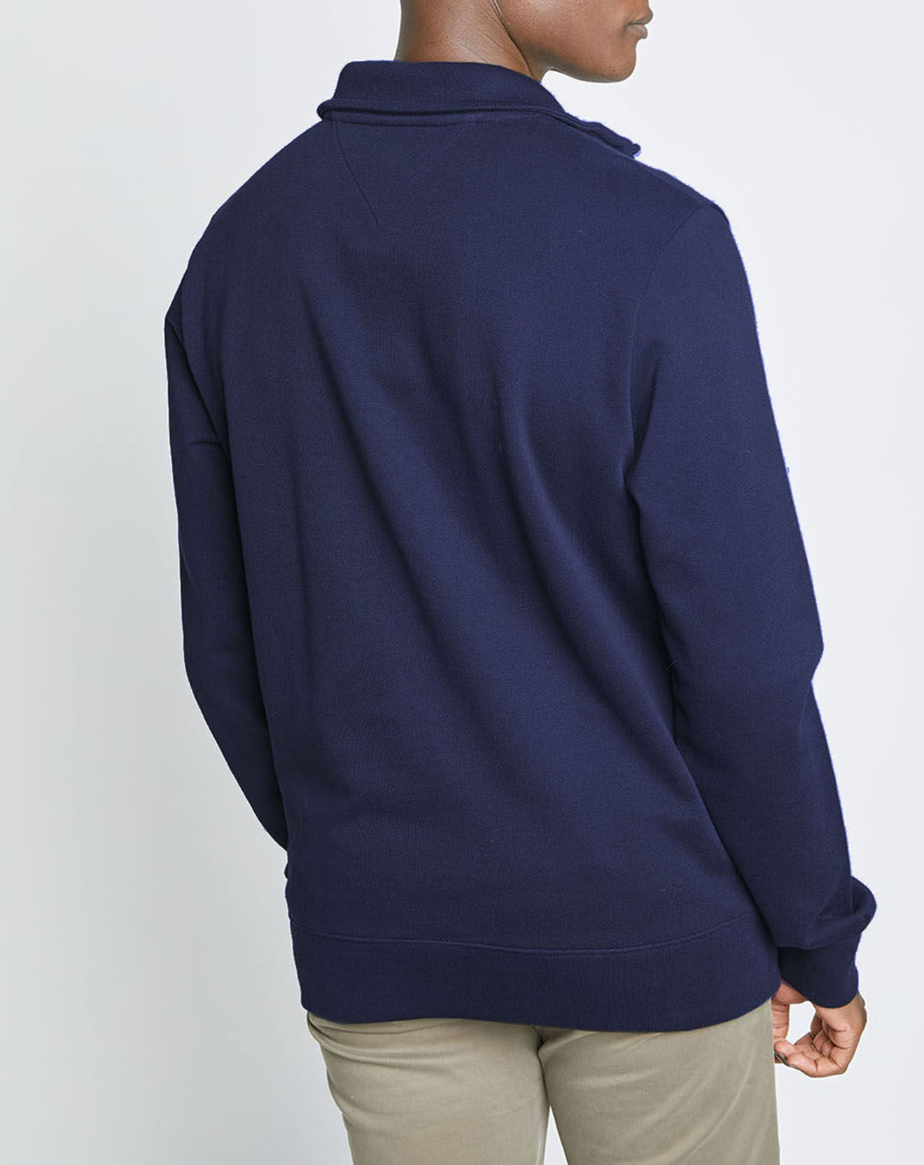 Tommy Hilfiger Sweat col zippé Flag Mock bleu marine