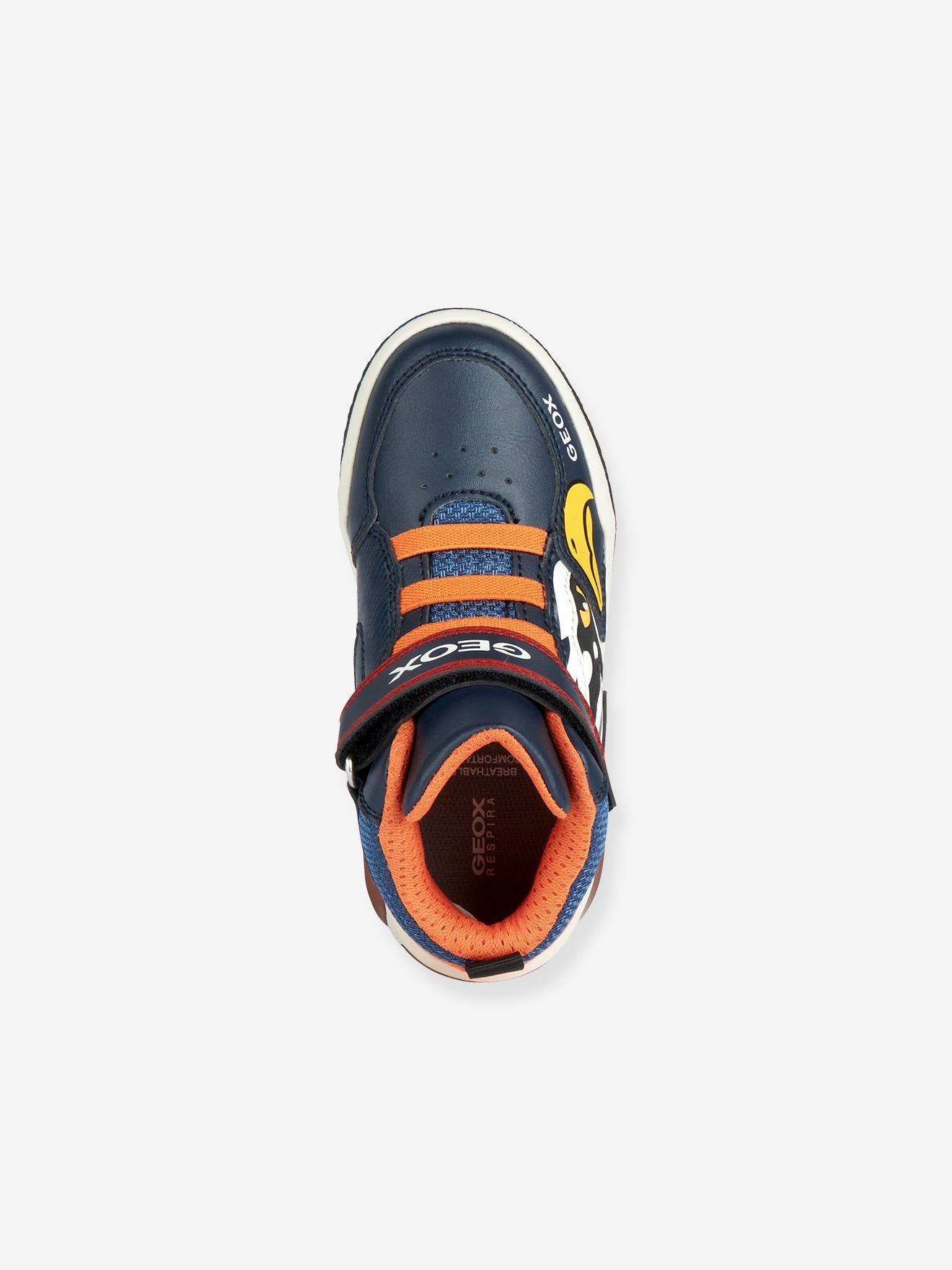 Tênis esportivo infantil Geox® Inek Boy laranja com luzes