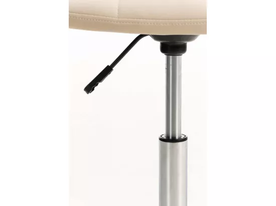 Chaise de bureau - Similicuir & Métal chromé - Crème - Emil