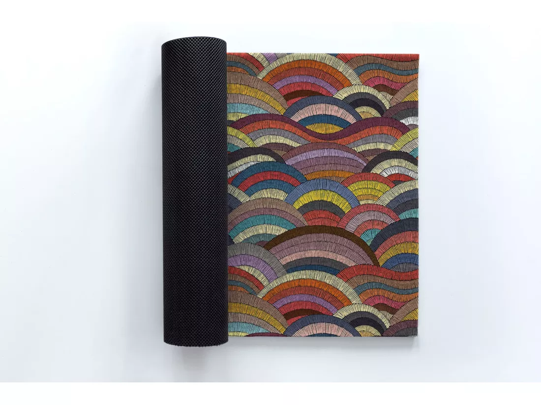 Paillasson d'intérieur moderne - Confortable et élégant - 90 x 60 cm - Abstraction colorée