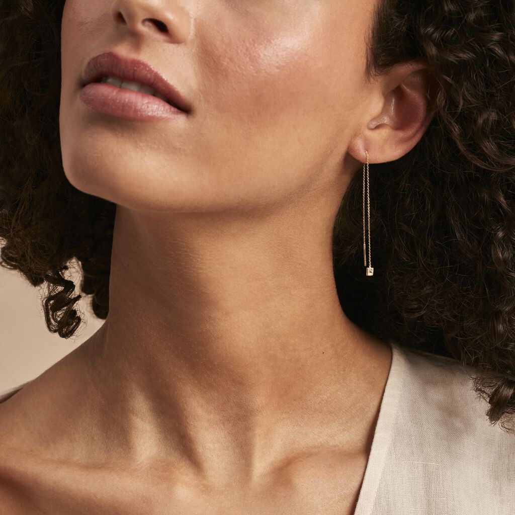 Boucle D'oreille Pendante Unitaire Or Jaune Douceur Oxydes